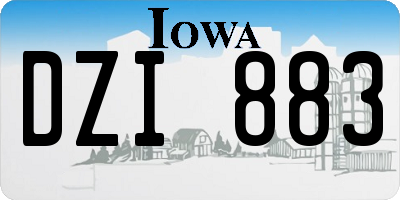 IA license plate DZI883