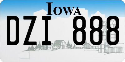 IA license plate DZI888