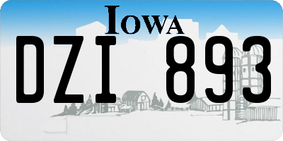 IA license plate DZI893