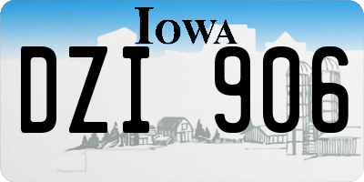 IA license plate DZI906