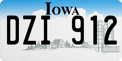 IA license plate DZI912