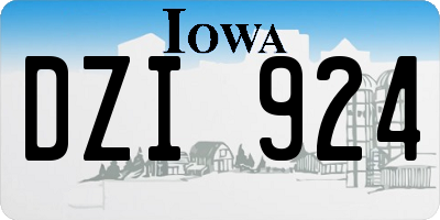 IA license plate DZI924