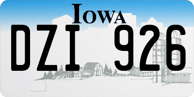 IA license plate DZI926