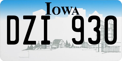 IA license plate DZI930