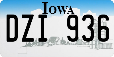 IA license plate DZI936