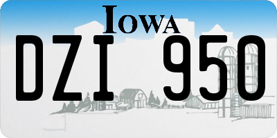 IA license plate DZI950