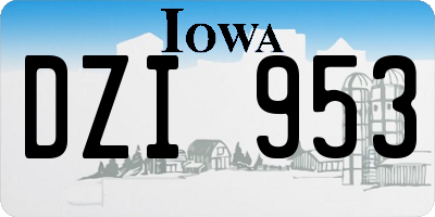 IA license plate DZI953