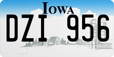 IA license plate DZI956