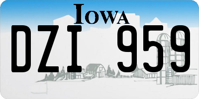 IA license plate DZI959