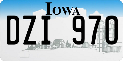 IA license plate DZI970