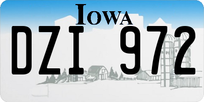 IA license plate DZI972