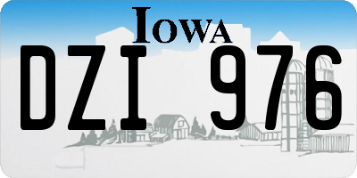 IA license plate DZI976
