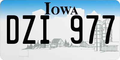 IA license plate DZI977