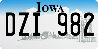 IA license plate DZI982