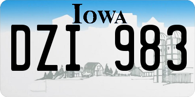 IA license plate DZI983