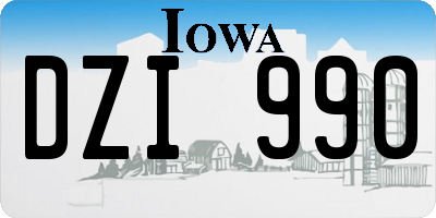 IA license plate DZI990