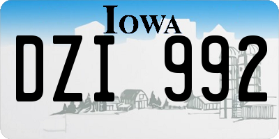 IA license plate DZI992