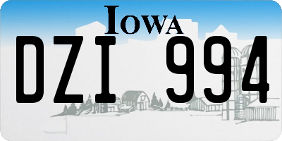 IA license plate DZI994