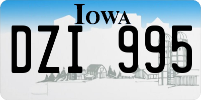 IA license plate DZI995
