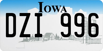 IA license plate DZI996