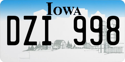 IA license plate DZI998