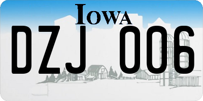 IA license plate DZJ006