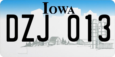 IA license plate DZJ013