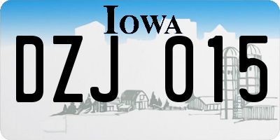 IA license plate DZJ015