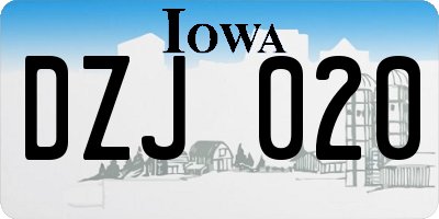 IA license plate DZJ020