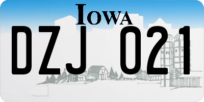 IA license plate DZJ021