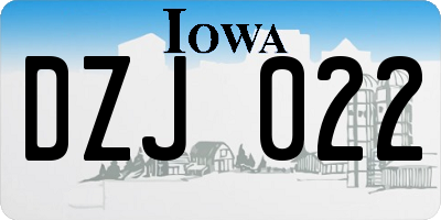 IA license plate DZJ022