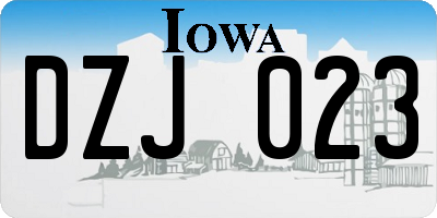 IA license plate DZJ023