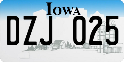 IA license plate DZJ025