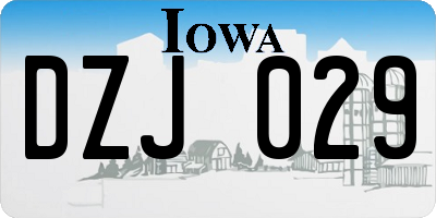IA license plate DZJ029