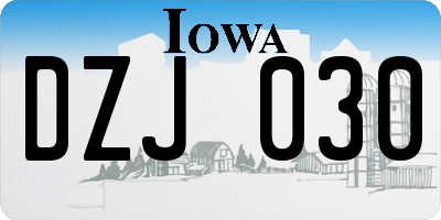 IA license plate DZJ030