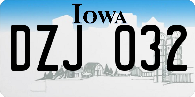 IA license plate DZJ032