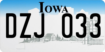 IA license plate DZJ033