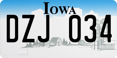 IA license plate DZJ034