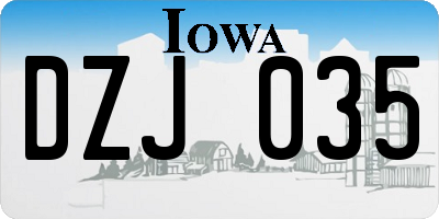 IA license plate DZJ035