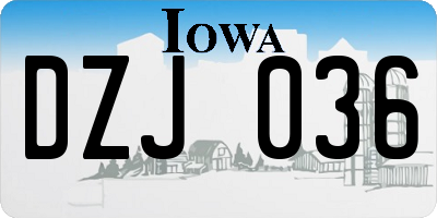 IA license plate DZJ036