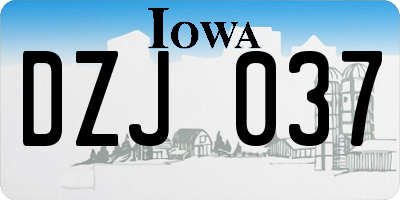 IA license plate DZJ037