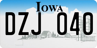 IA license plate DZJ040