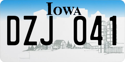 IA license plate DZJ041