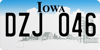 IA license plate DZJ046