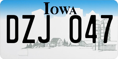 IA license plate DZJ047