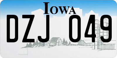 IA license plate DZJ049