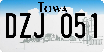 IA license plate DZJ051
