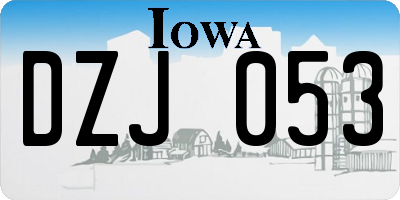 IA license plate DZJ053