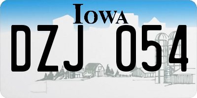 IA license plate DZJ054