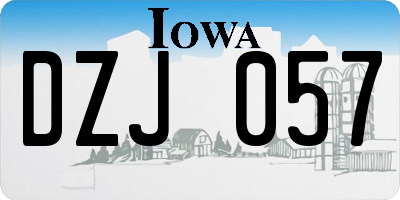 IA license plate DZJ057